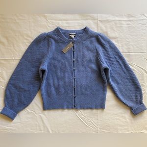 New J.Crew Cashmere Puff-Sleeve Cardigan Sweater (Small)